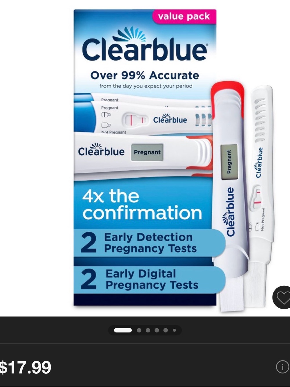 Early Detection & Digital Pregnancy Test Value Pack - White/Blue